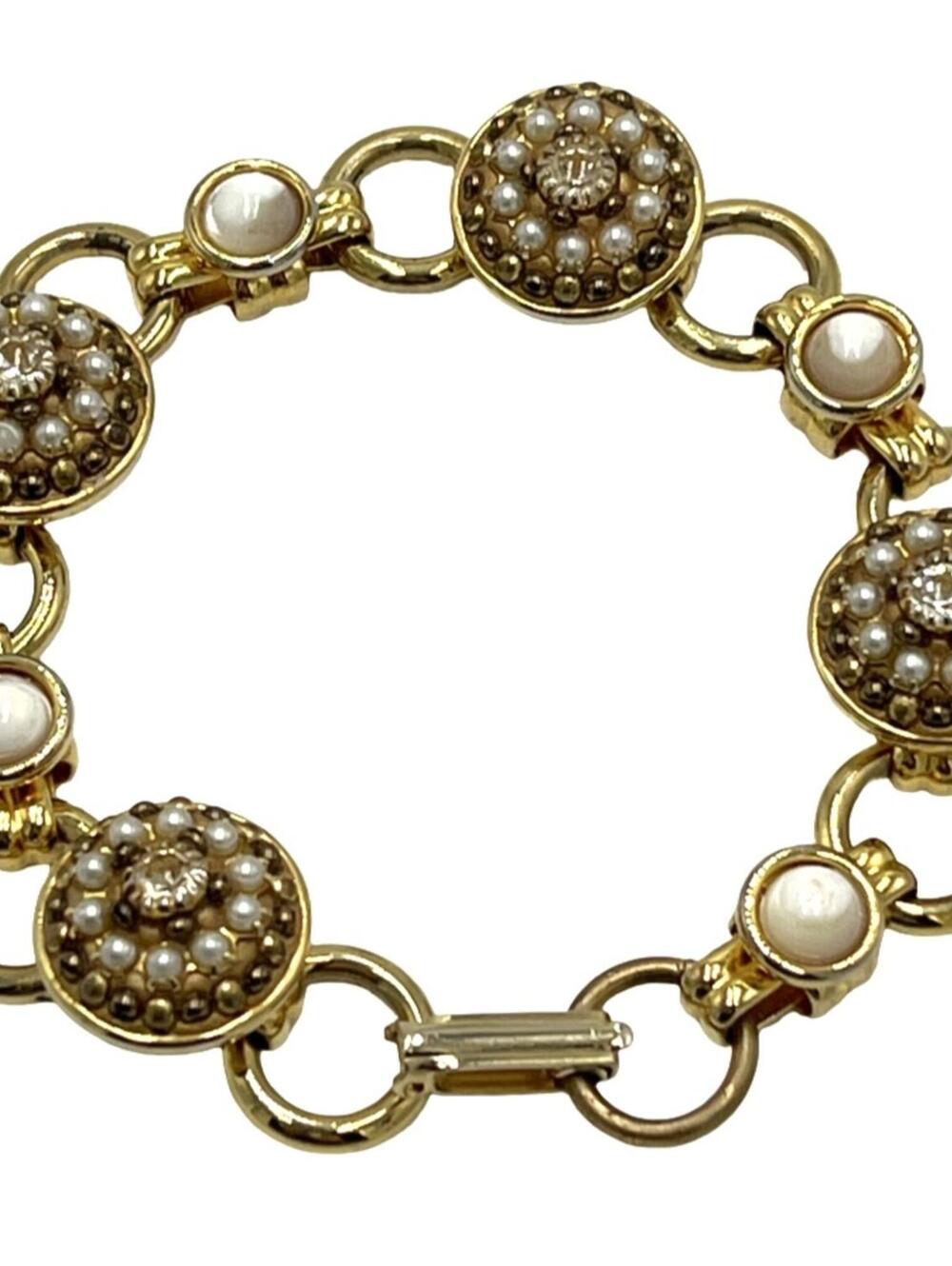 Michal Golan Rhinestone, MOP & Faux Pearl Station Bracelet